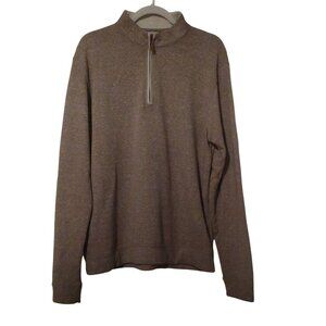 Johnnie-O Heather Brown Half Zip Soft Pullover Shirt L